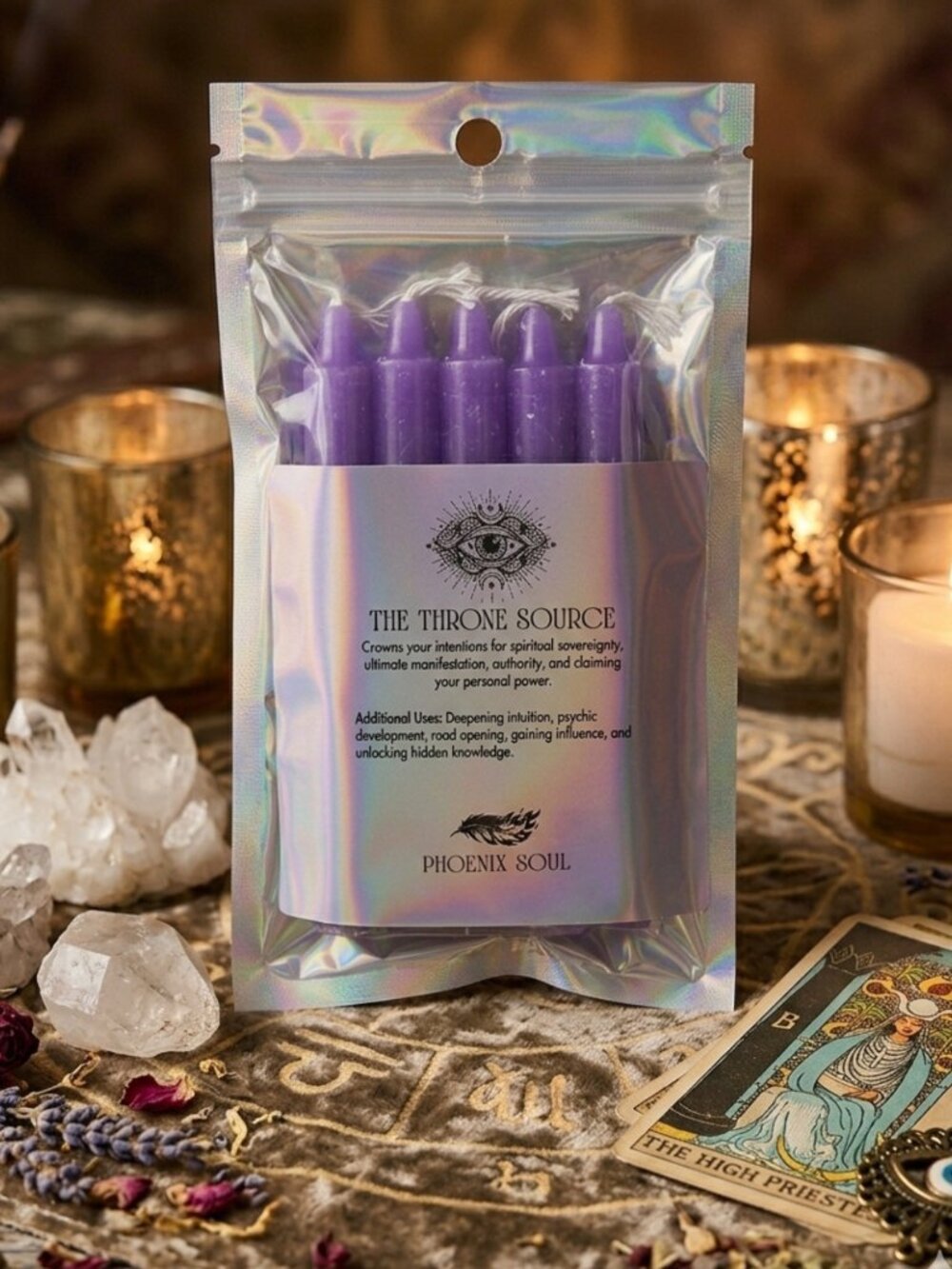 THRONE SOURCE Purple Spell Candles Ritual Chime Candle Altar Candles Intuition